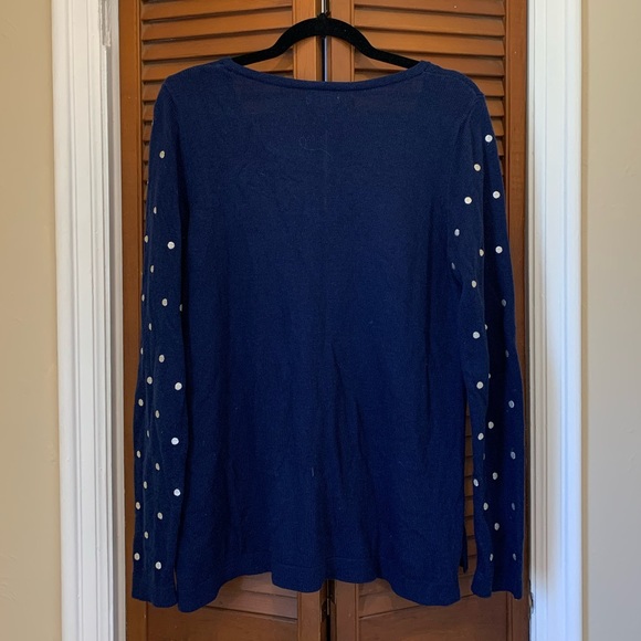Old Navy - Navy Blue and Cream Polkadot Sweater - Picture 4 of 4